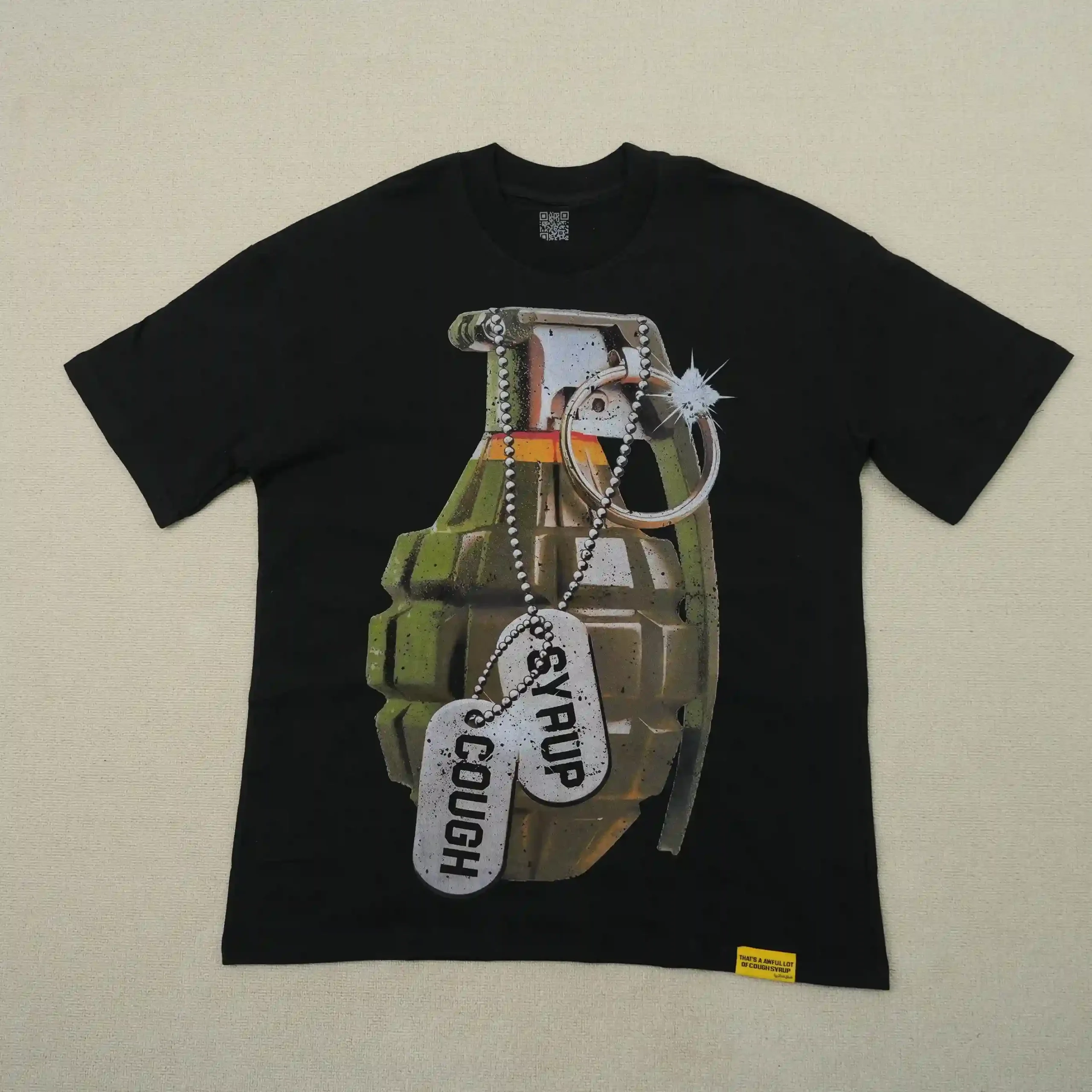 Grenade Tee Black Front View